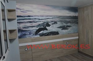 Mural Mar Rocas Pintura 300x100000