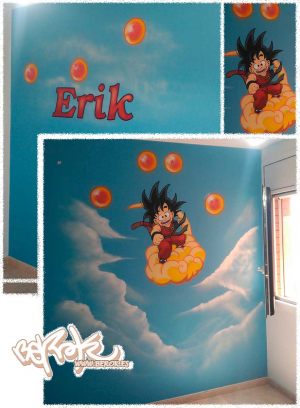 Graffiti Goku Dragon Ball Habitacion 300x100000