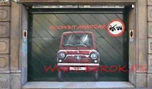 Graffiti Puerta Parking Prohibit Aparcar Seat 600 300x100000
