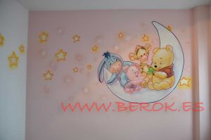 Mural Infantil Winnie The Pooh Luna 300x100000