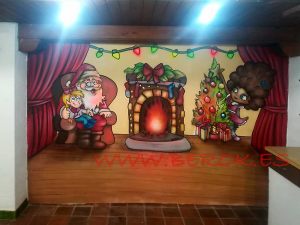 Pintura Mural Navidad Torrons Vicens 300x100000