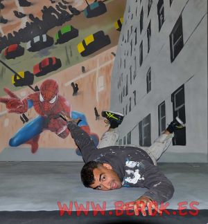 3d Mural Spiderman 300x100000