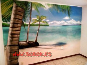 Mural Playa Caribe Habitacion 300x100000