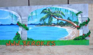 Mural Playa Trampantojo 300x100000