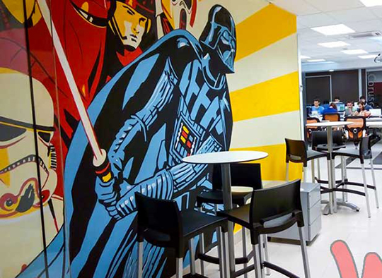 Blog Decoracion graffiti mural para oficinas de Star Wars
