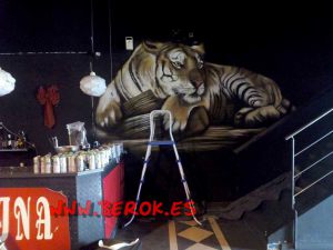 Pintura Mural Tigre 300x100000