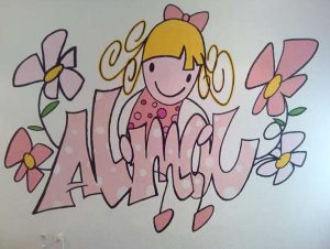 Mural Infantil Graffiti Nina Letras 300x100000