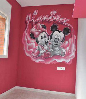 Mural Infantil Mickey Mouse Minnie Yyanira 300x100000