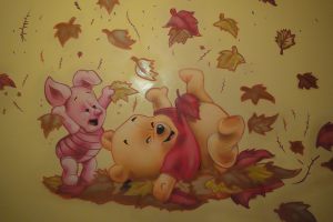 Mural Infantil Winnie The Pooh Hojas 300x100000
