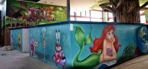 Mural Infantil Sirenita Parque Infantil Imagine World De Sant Quirze Del Valles 300x100000