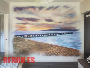 Graffiti Mural Puente Mar Comedor Profundidad 300x100000