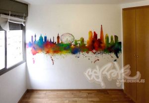 graffiti skyline londres color