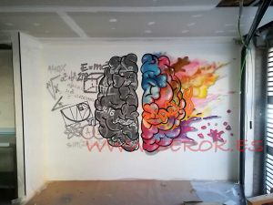 graffiti cerebro lado derecho izquierdo