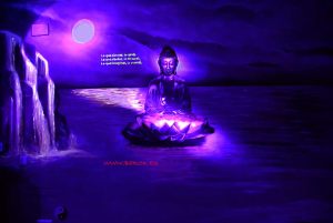Mural Buda Luz Ultravioleta Uv 300x100000