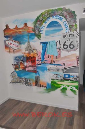 Mural Graffiti Paises Mundo 300x100000
