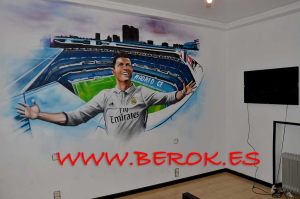 Graffiti Cristiano Ronaldo Habitacion 300x100000