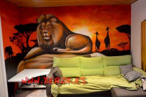 Mural Graffiti Leon Comedor 300x100000