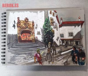 Dibujo Raco De La Calma Sitges Sketch Acuarela 300x100000