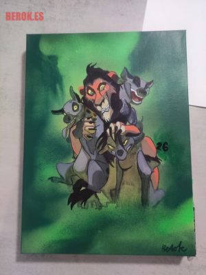 Cuadro Rey Leon Scar Hienas 300x100000