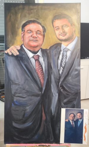 Cuadros Pintados A Mano Retrato Barcelona Realista 300x100000