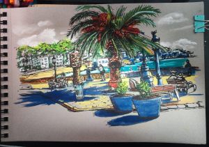 Dibujo Dibujante Sitges Sketch Urbano 300x100000
