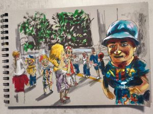 Dibujo Festa Major Cap Grosos Fiesta Mayor Cabezones Sitges 300x100000
