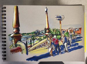 Dibujo Sketch Urbano Dibuix Sitges Cuaderno Libreta 300x100000