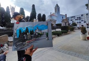 Dibujo Urbano Cementerio Sitges Cuaderno Libreta 300x100000
