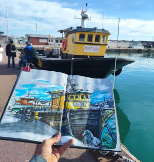 Dibujo Urbano Cuaderno Barco Vilanova Puerto 300x100000