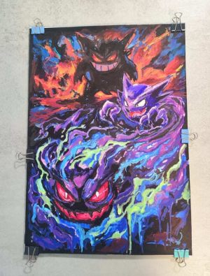 Graffiti Pokemon Gengar Cuadro 300x100000