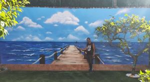 Mural Mar Pasarela Playa Decorativo 300x100000