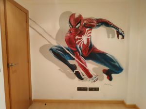 Mural Spiderman Graffiti Habitacion 300x100000