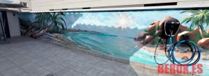 Graffiti Playa Terraza Cargador Coche Electrico 300x100000
