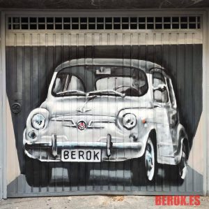Graffiti Seat 600 Blanco Trampantojo Persiana Parking