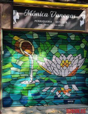 Mural Persiana Zen Gaudi Flor De Loto Cuadritos 300x100000