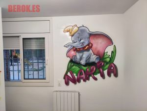 Mural Infantil Dumbo Habitacion Infantil 300x100000
