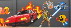 Graffiti Kobe Bryant Pacman Coche Arcade 300x100000