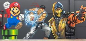 Graffiti Ryu Supermario Bros Mortal Combat Escorpion 300x100000