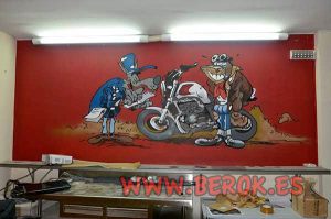 Decoracion-mural-bar-Joe-Bar-comic-con-animales