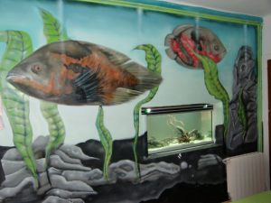 Decoracion Mural Pecera 300x100000