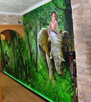 Graffiti Selva Elefante 300x100000