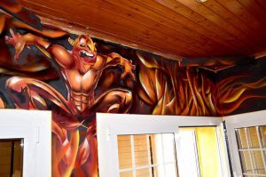 Mural Comedor Terror 300x100000