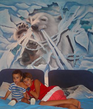 Mural Oso Polar Habitacion Matrimonio 300x100000