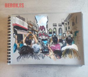 Usk Sitges Castellers Dibuix 300x100000