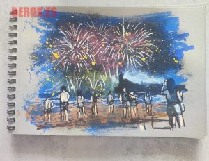 Dibujo Fuegos Artificiales Sitges 300x100000