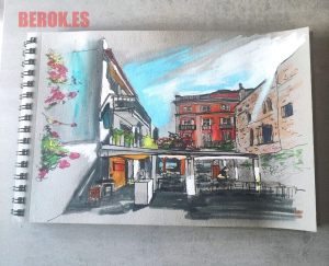 Dibujo Urbano La Guineu Sitges Usk Sketch Cuaderno Libro 300x100000