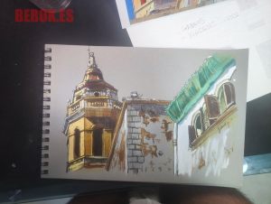 Dibujo Urbano Rotuladores Iglesia Sitges 300x100000