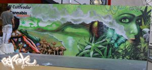 Decoracion-mural-stand-Spannabis-2015-para-Cannabis-Magazine