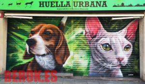 Graffiti Mural Gato Perro 300x100000