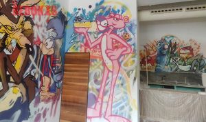 Mural Graffiti Pantera Rosa 300x100000
